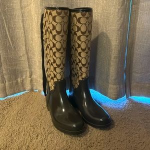 Coach Signature Brown TRISTEE Insulated Snow/Rain Wellies/Boots